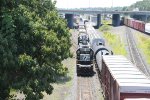 NS 3347 leads train H53 out of Enola yard on track D